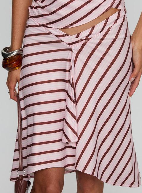 Esmeray Midi Skirt Pink Stripe Product Image