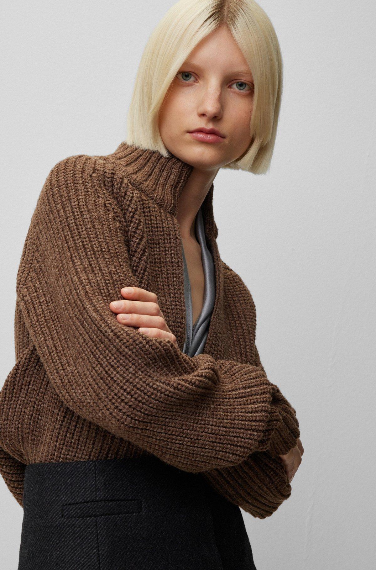 V-neck sweater in a wool and silk blend Product Image