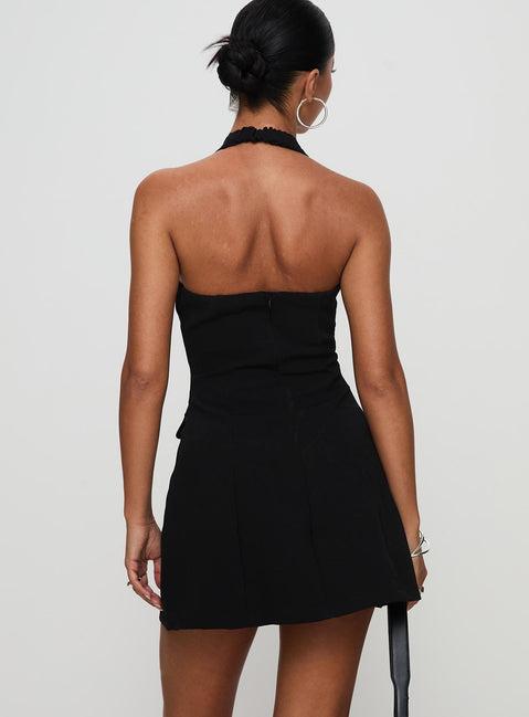 Emanuela Halter Mini Dress Black Product Image