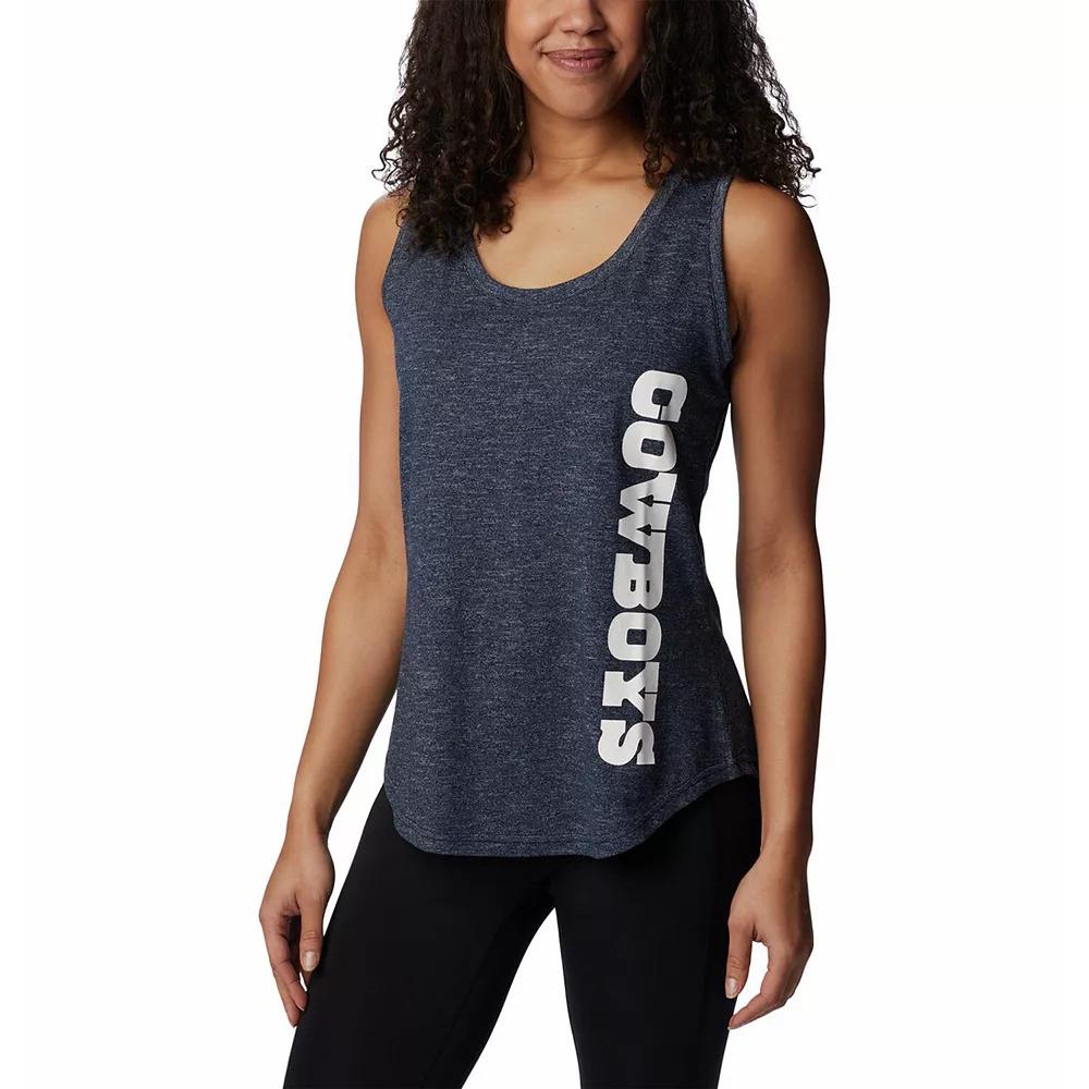 Women's Columbia Navy Dallas Cowboys Cades Cape Omni-Wick Tri-Blend Tank Top,  Product Image