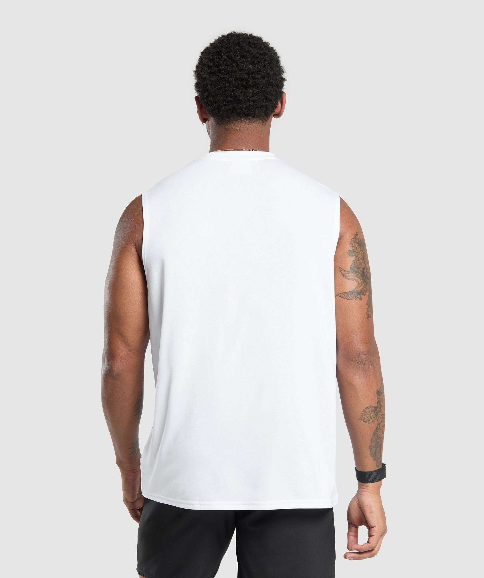 Gymshark Arrival Oversized Tank - White Male Product Image