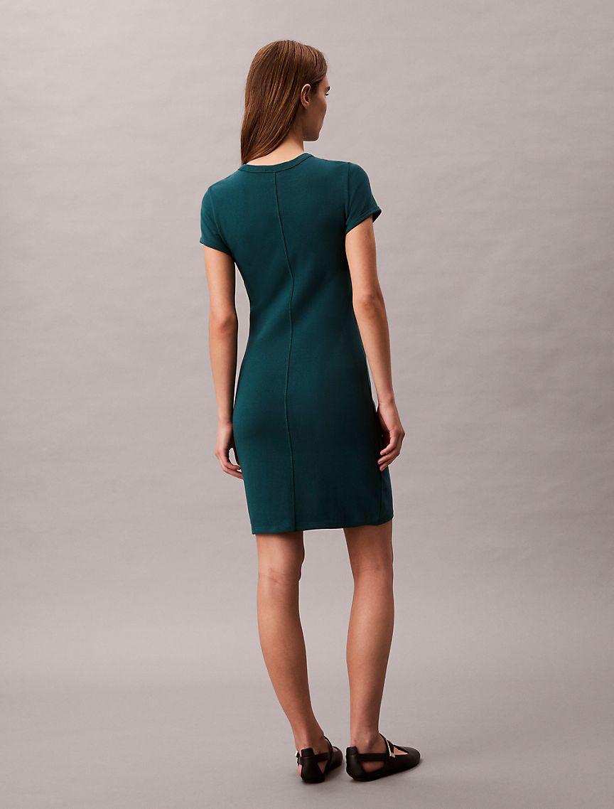 Cotton Contour Rib Monogram Logo Mini Dress Product Image