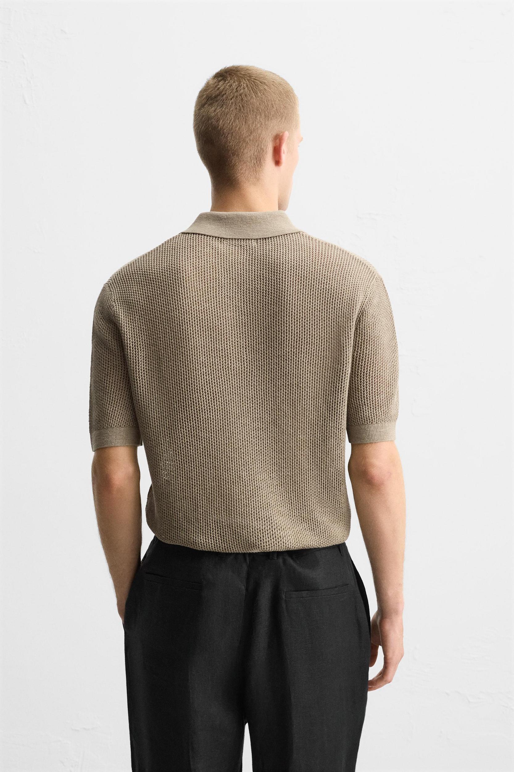 TEXTURED KNIT POLO SHIRT Product Image