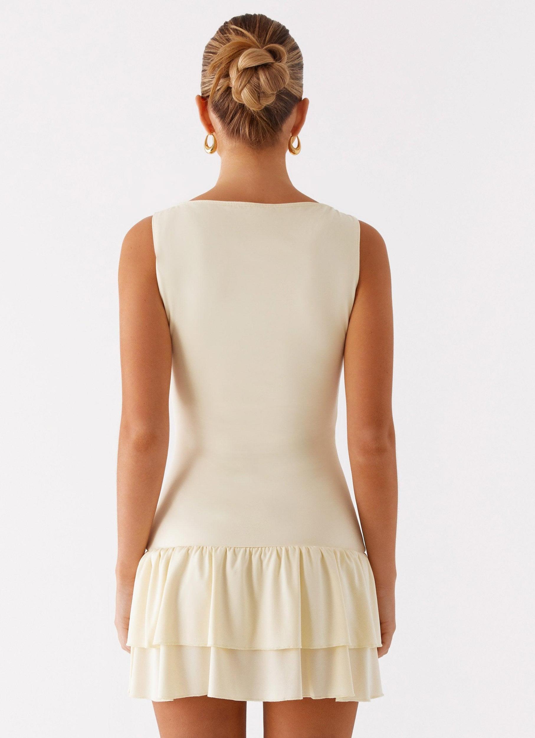 Rhiannon Frill Mini Dress - Yellow Product Image