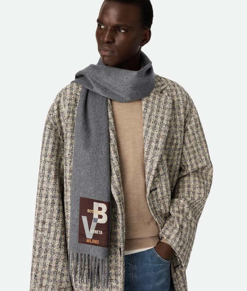Men's Cashmere Scarf in Grey melange Product Image
