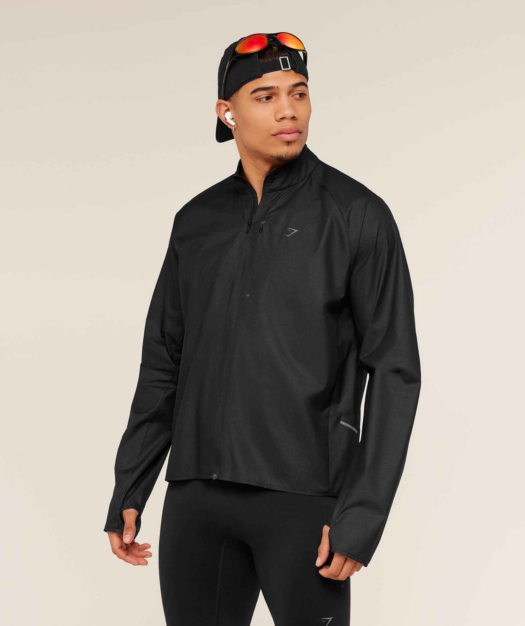 Gymshark Running Elite Lightweight Windbreaker - Black Male Product Image