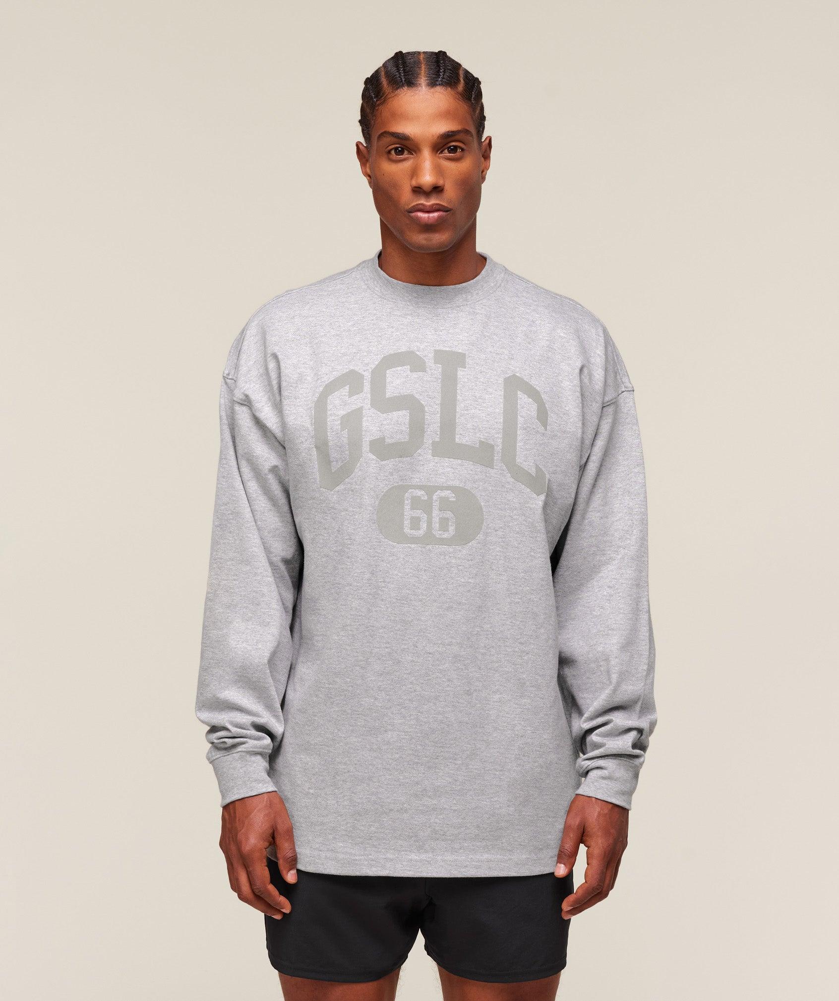 Gymshark GSLC Long Sleeve T-Shirt - Light Grey Core Marl Male Product Image