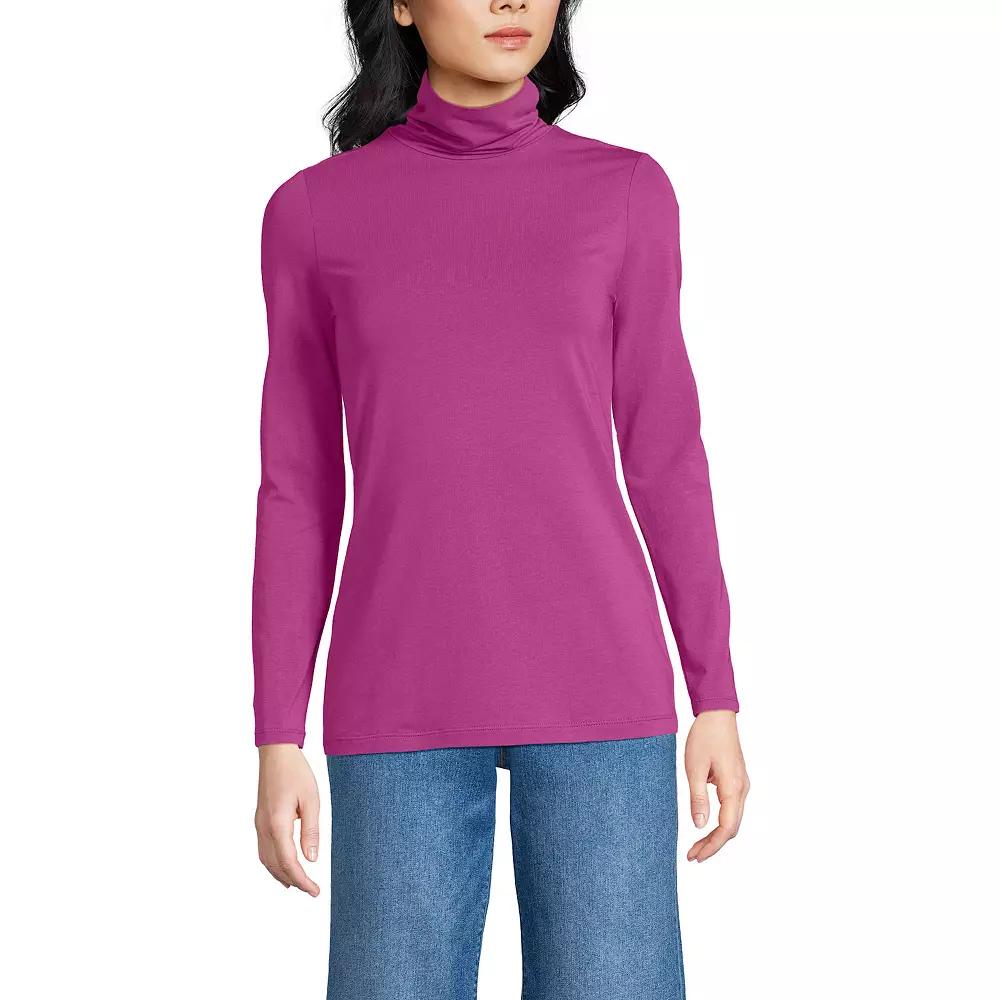 Women's Lands' End Lightweight Fitted Turtleneck,  Product Image