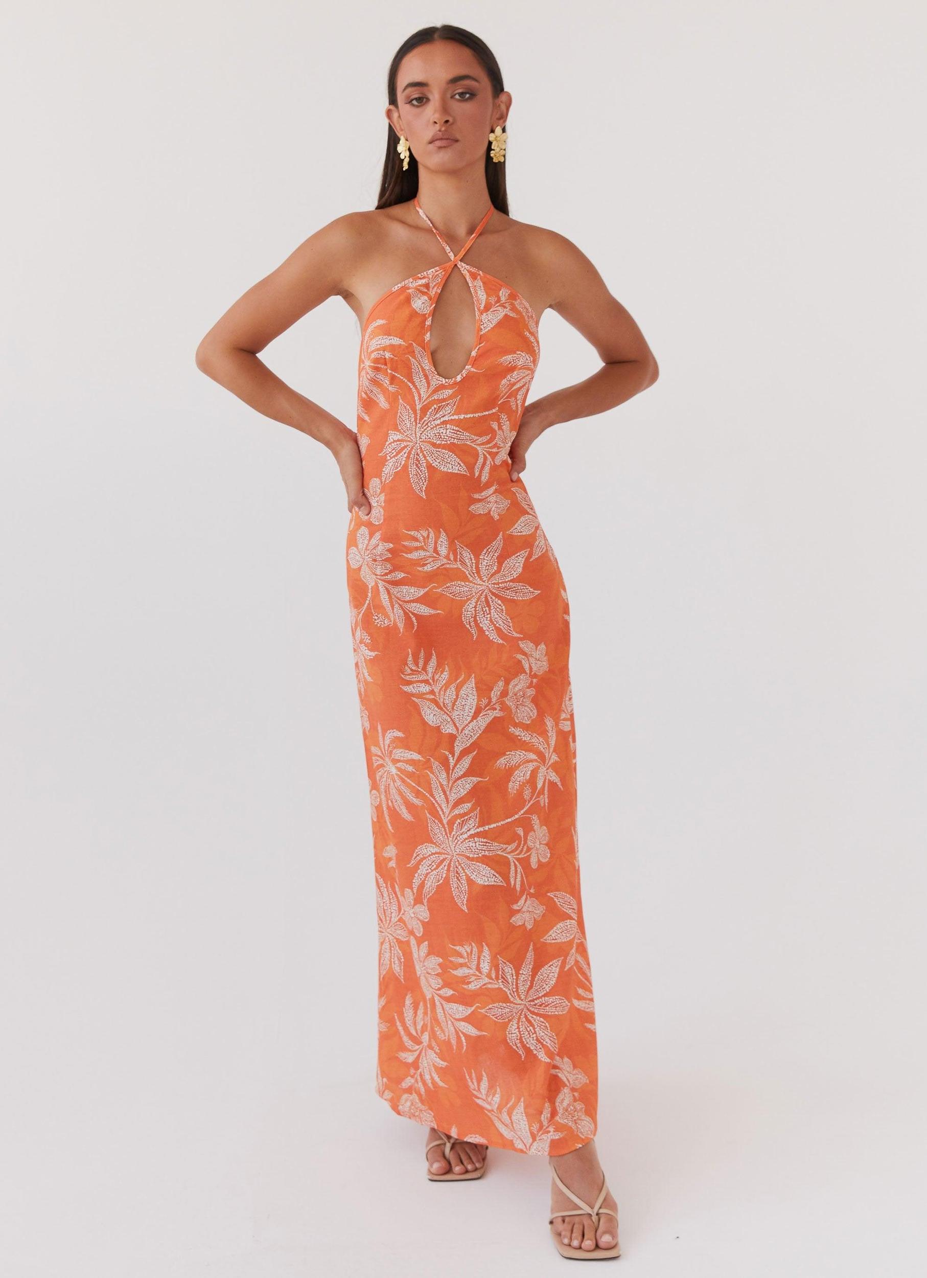 Keliegh Linen Maxi Dress - Tropic Sunset Product Image