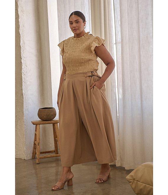 Sugarlips Plus Size Safari Pull-On Wide Leg Pants Product Image