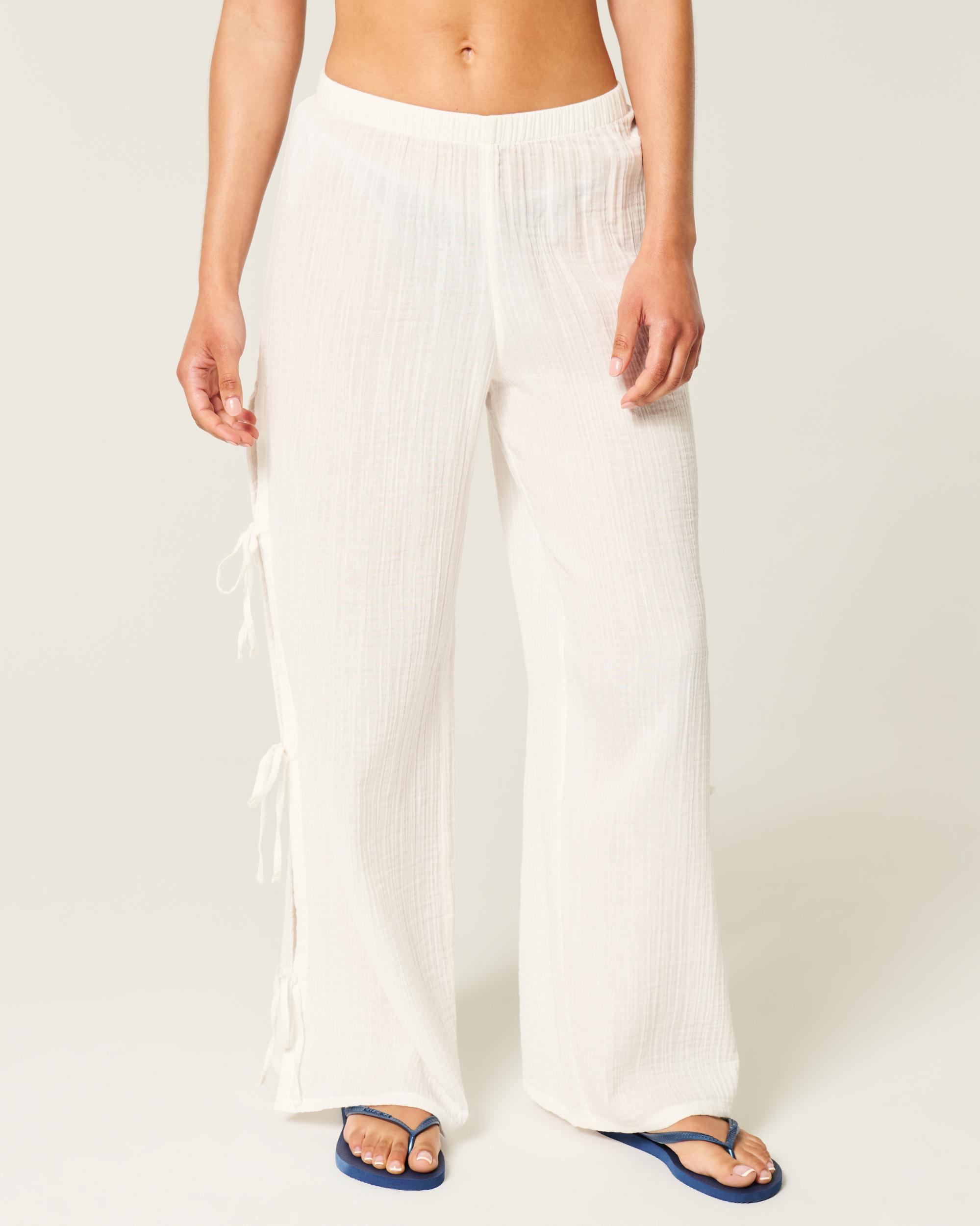 Gauze Wide-Leg Pants Product Image
