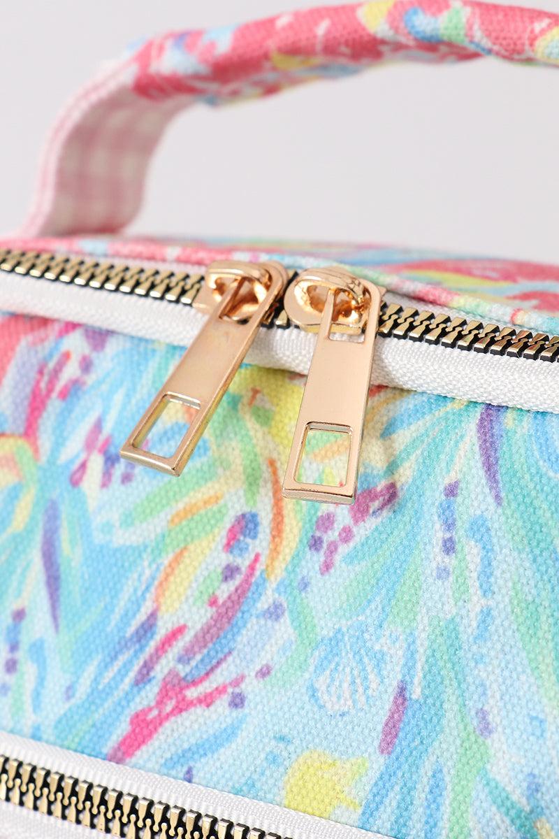 Green floral ruffle lunch bag Product Image