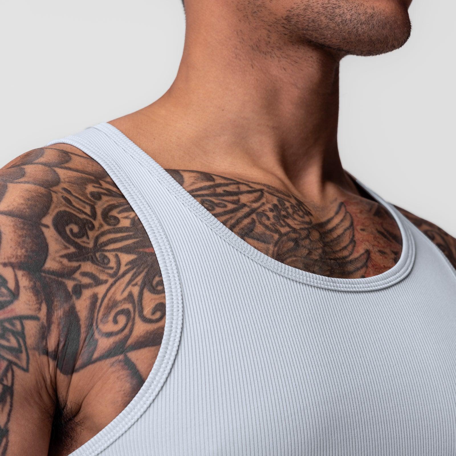 0986. Creora® Tech Ribbed Tank - Ice Blue Product Image