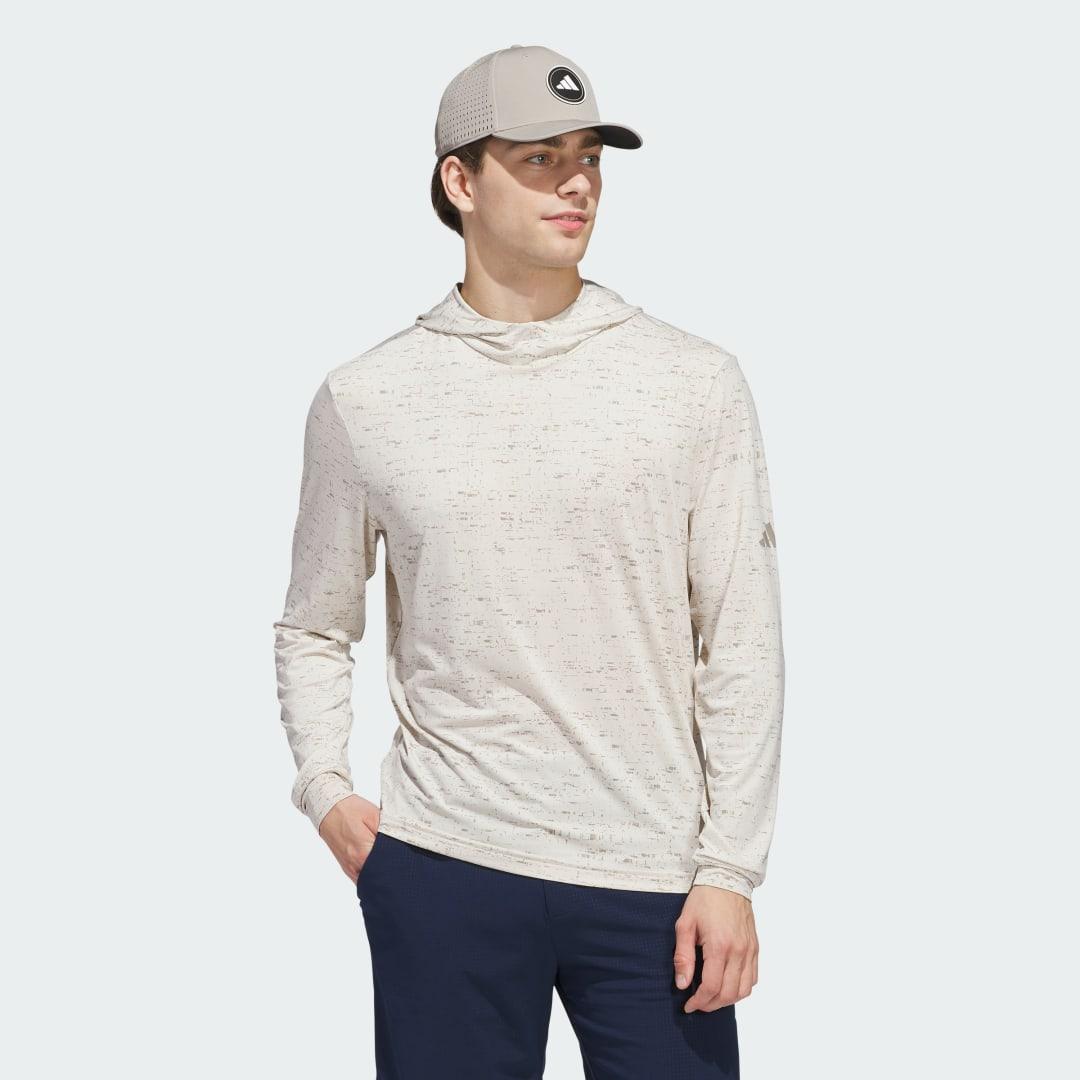 adidas Core Printed Lightweight Hoodie Alumina XL Mens Product Image