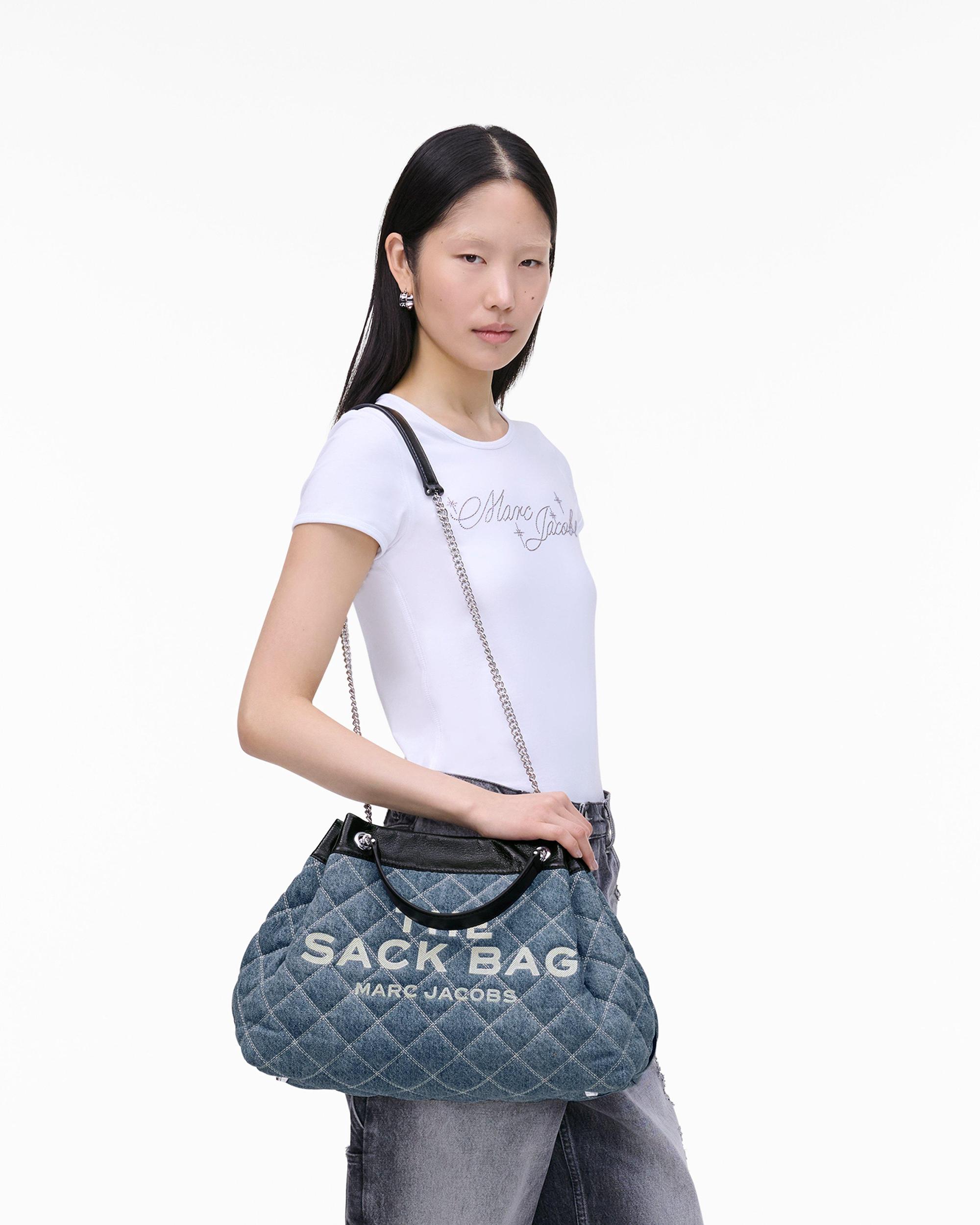 The Quilted Denim Large Chain Sack Bag Product Image