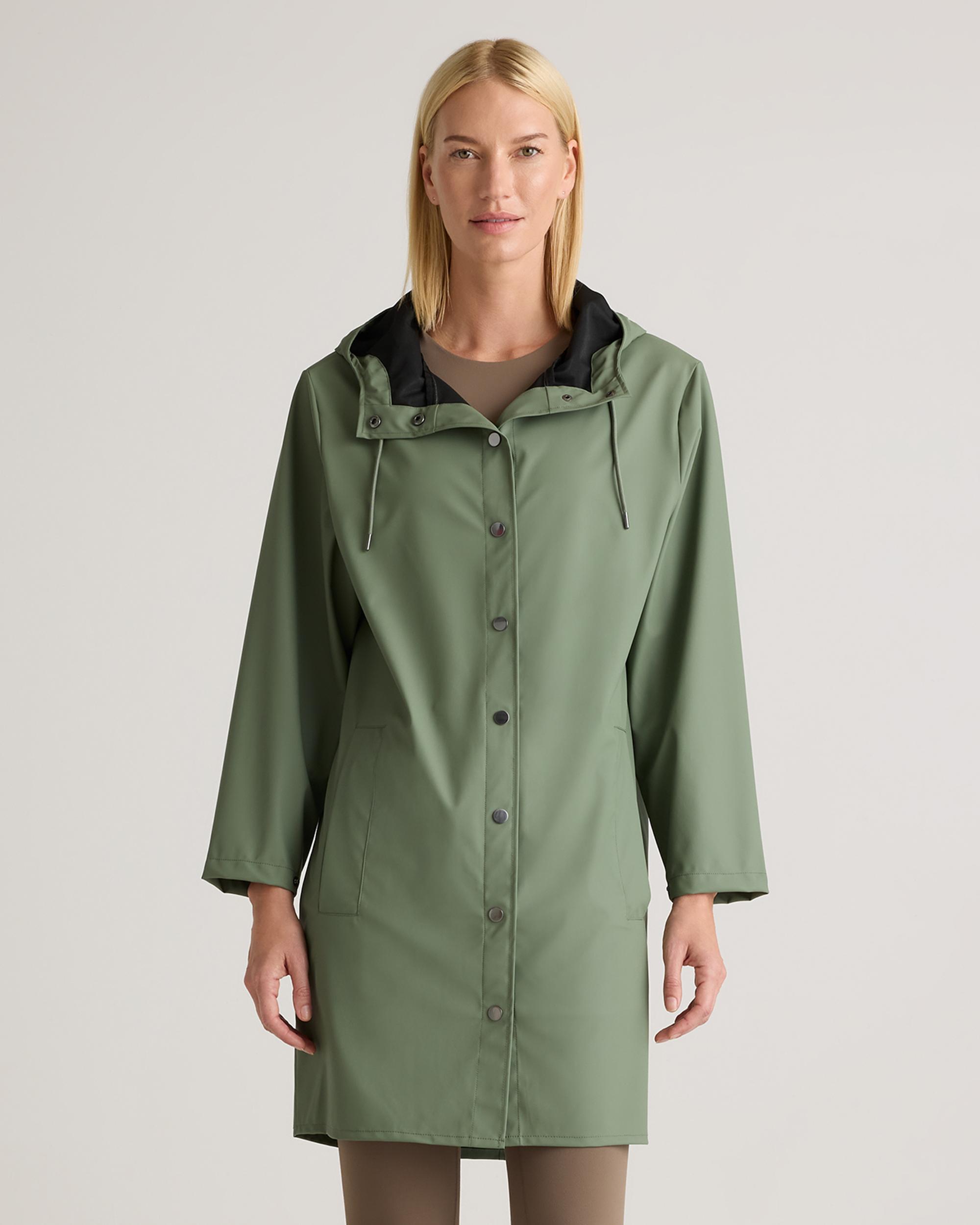 Quince | Women's Waterproof Rubberized Long Rain Jacket Size XS, Recycled Polyester Product Image