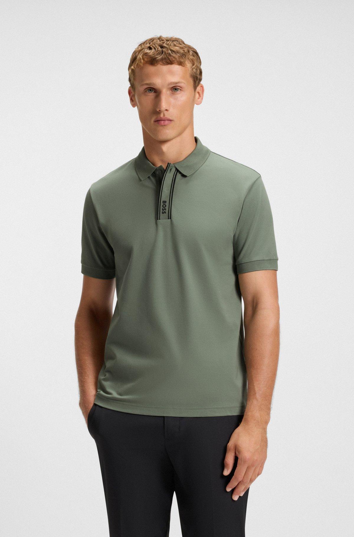 Paddy polo shirt with striped placket and logo Product Image