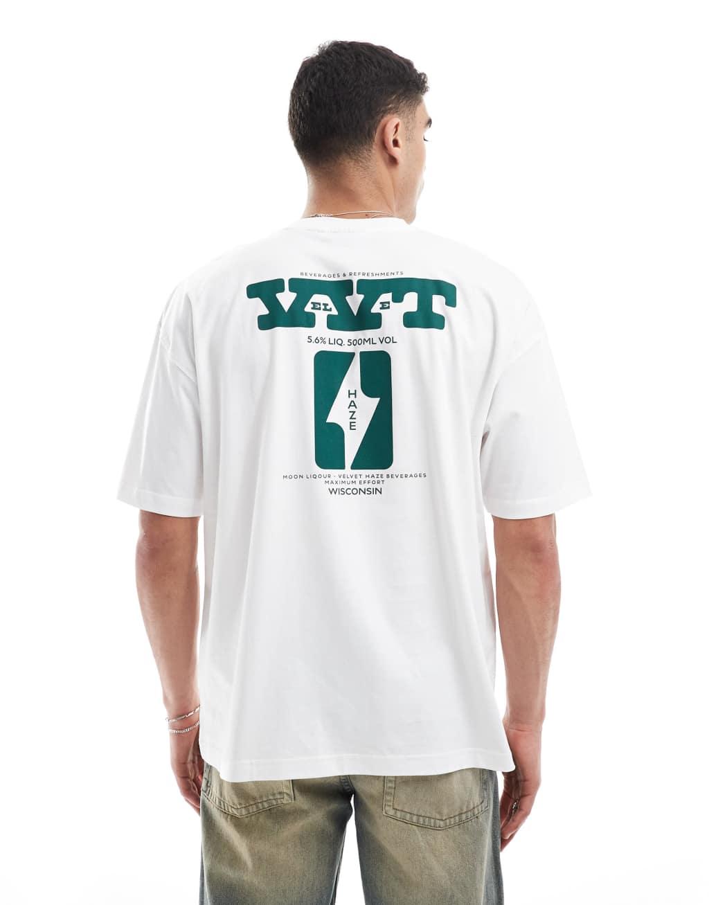 ASOS DESIGN oversized t-shirt with text graphics in white Product Image