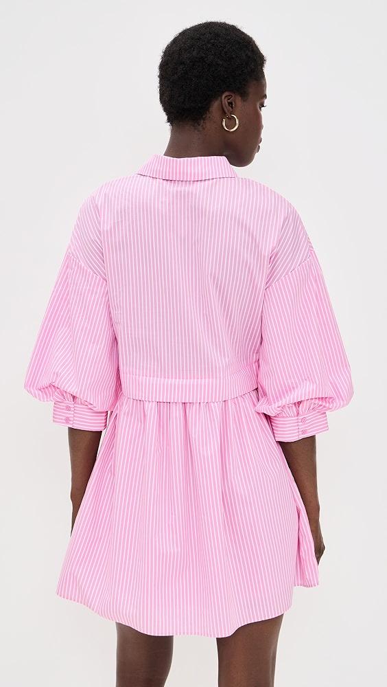 English Factory Stripe Puff Sleeve Shirt Dress | Shopbop Product Image
