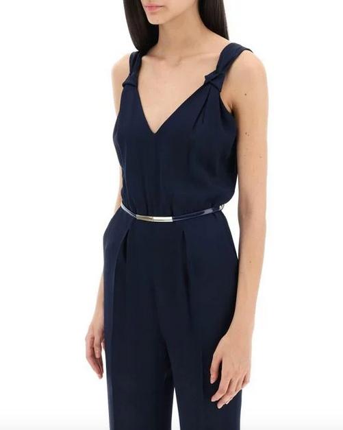 Max Mara Pino Satin Navy Jumpsuit Product Image