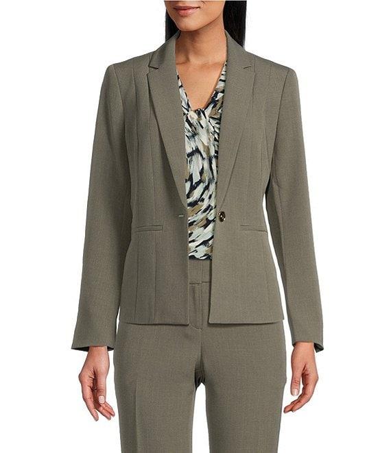 Kasper Stretch Crepe Notch Lapel Neckline Long Sleeve Blazer Product Image