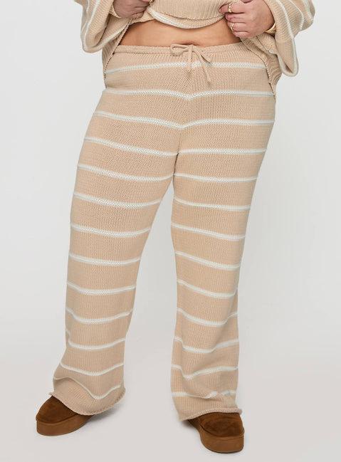 Read Your Mind Knit Pant Cream Stripe Product Image