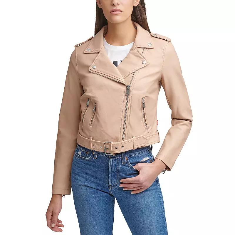 Women's Levi's® Belted Faux Leather Motorcycle Jacket,  Product Image