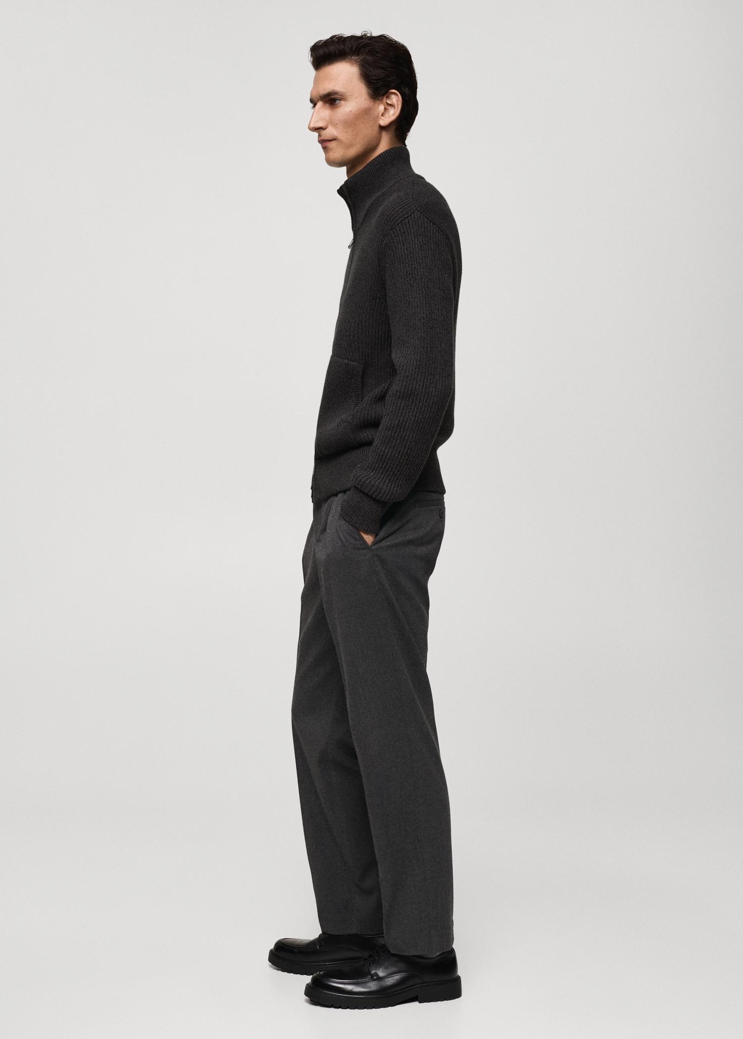 Regular fit cord pleated pants - Men | MANGO USA Product Image