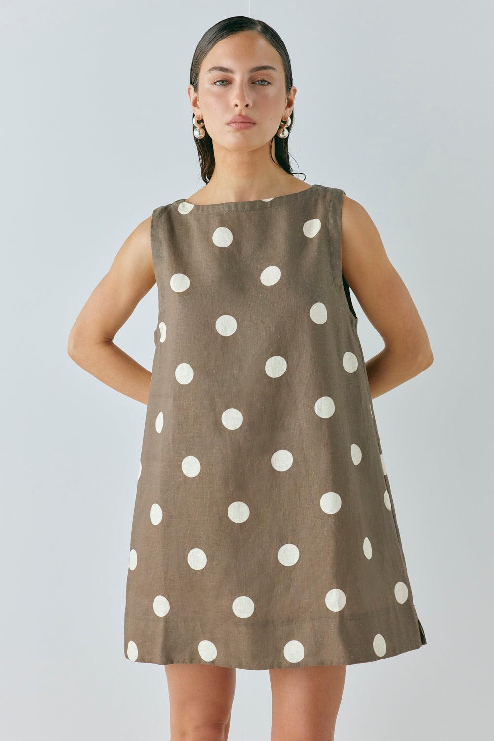 Aftersun Linen Mini Dress Spot Product Image