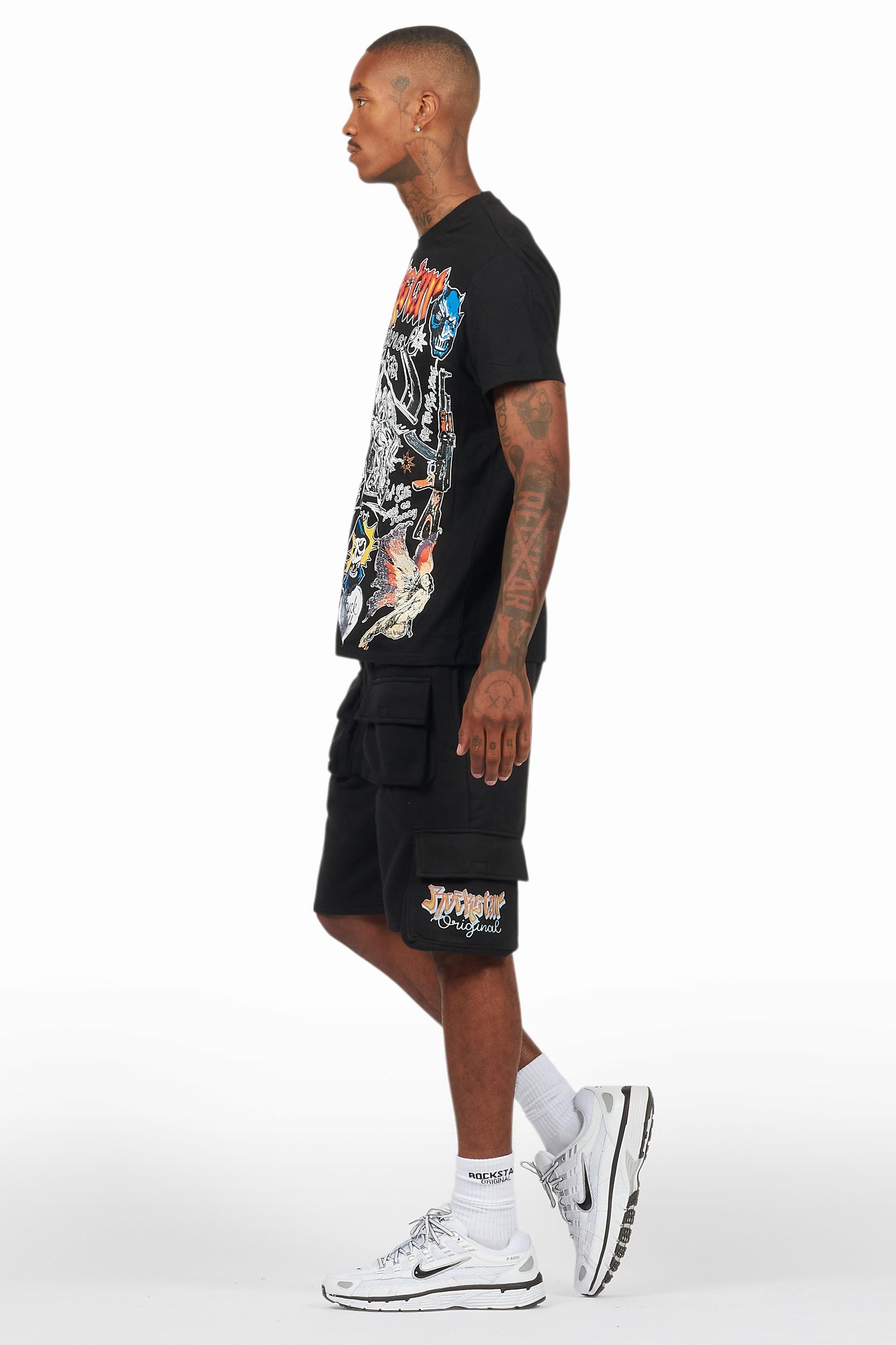 Shoota Black/Red Short Set Male Product Image