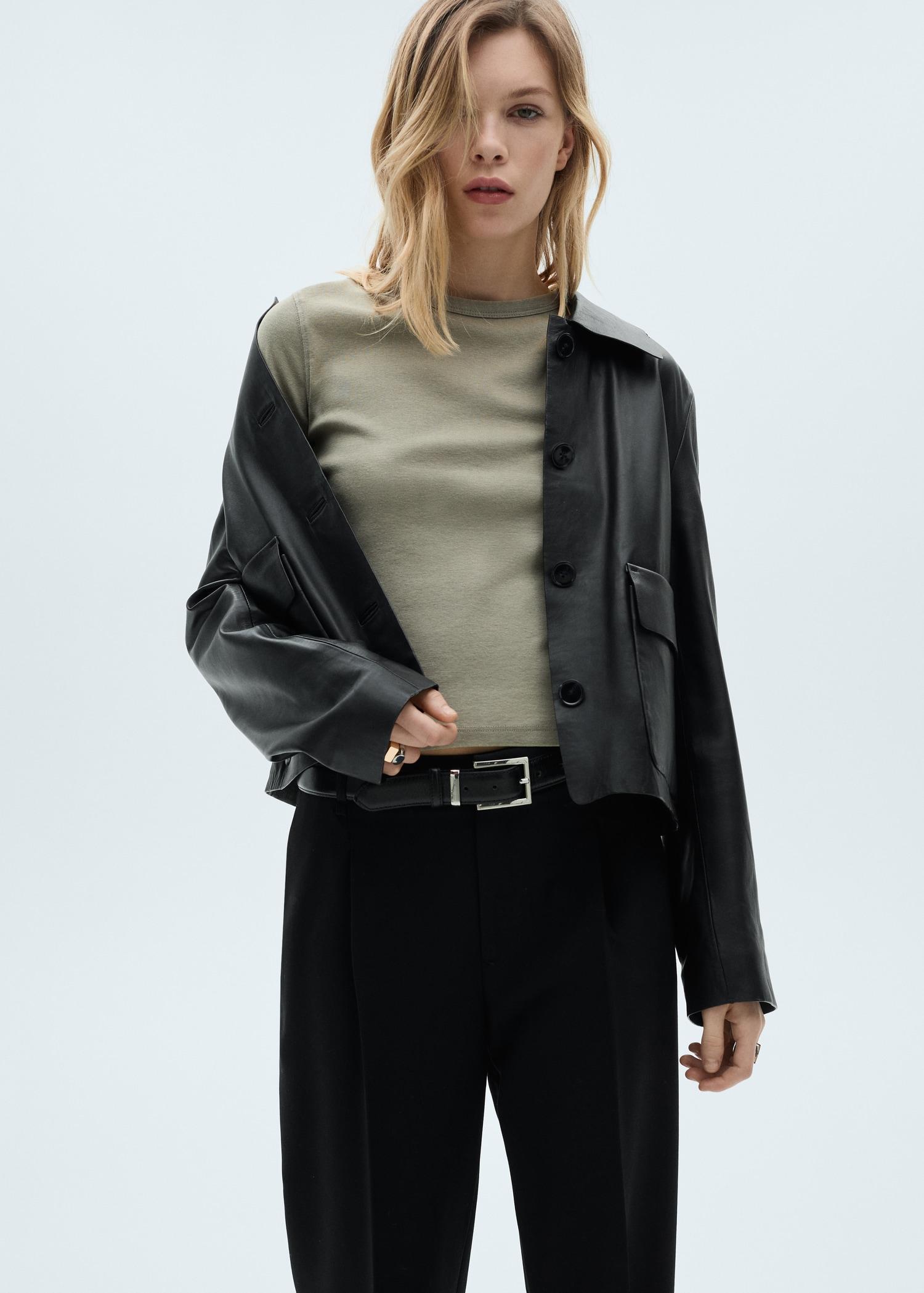 Straight-fit pleated pants - Women | MANGO USA Product Image