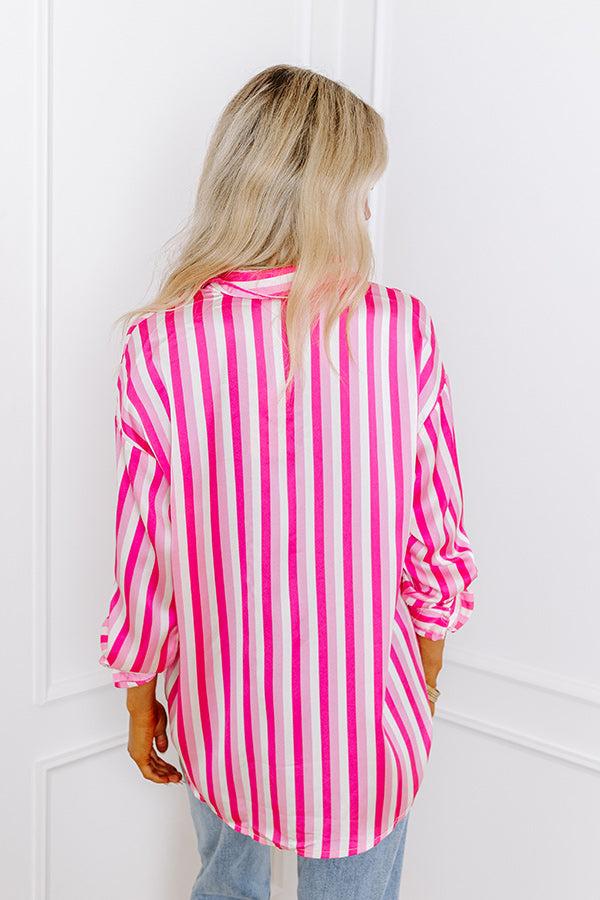 Stripe Along Satin Button Up Product Image