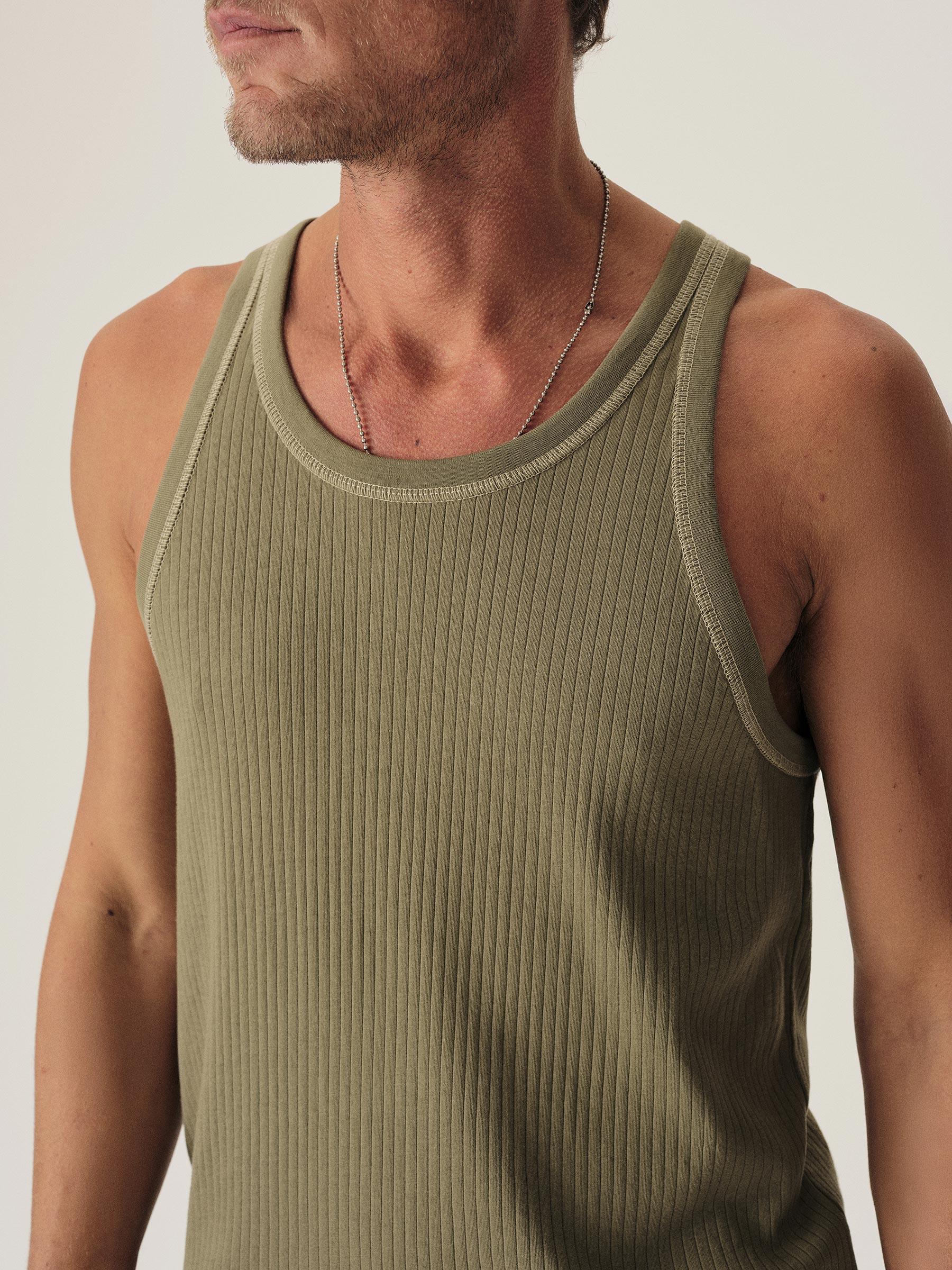 Olive Slingshot Cotton Tank Product Image
