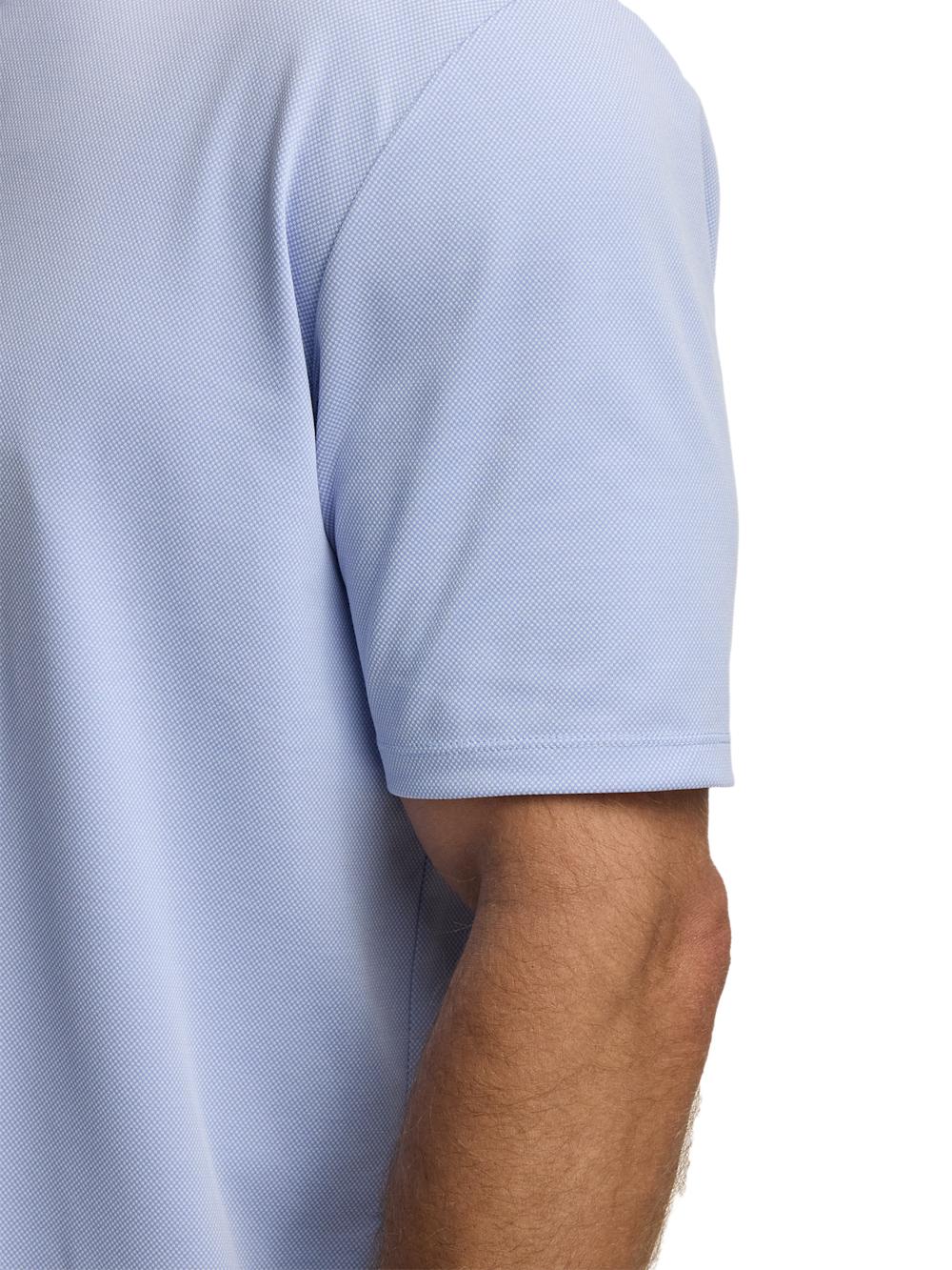 Cotton Blend Three Button Polo - Blue Product Image