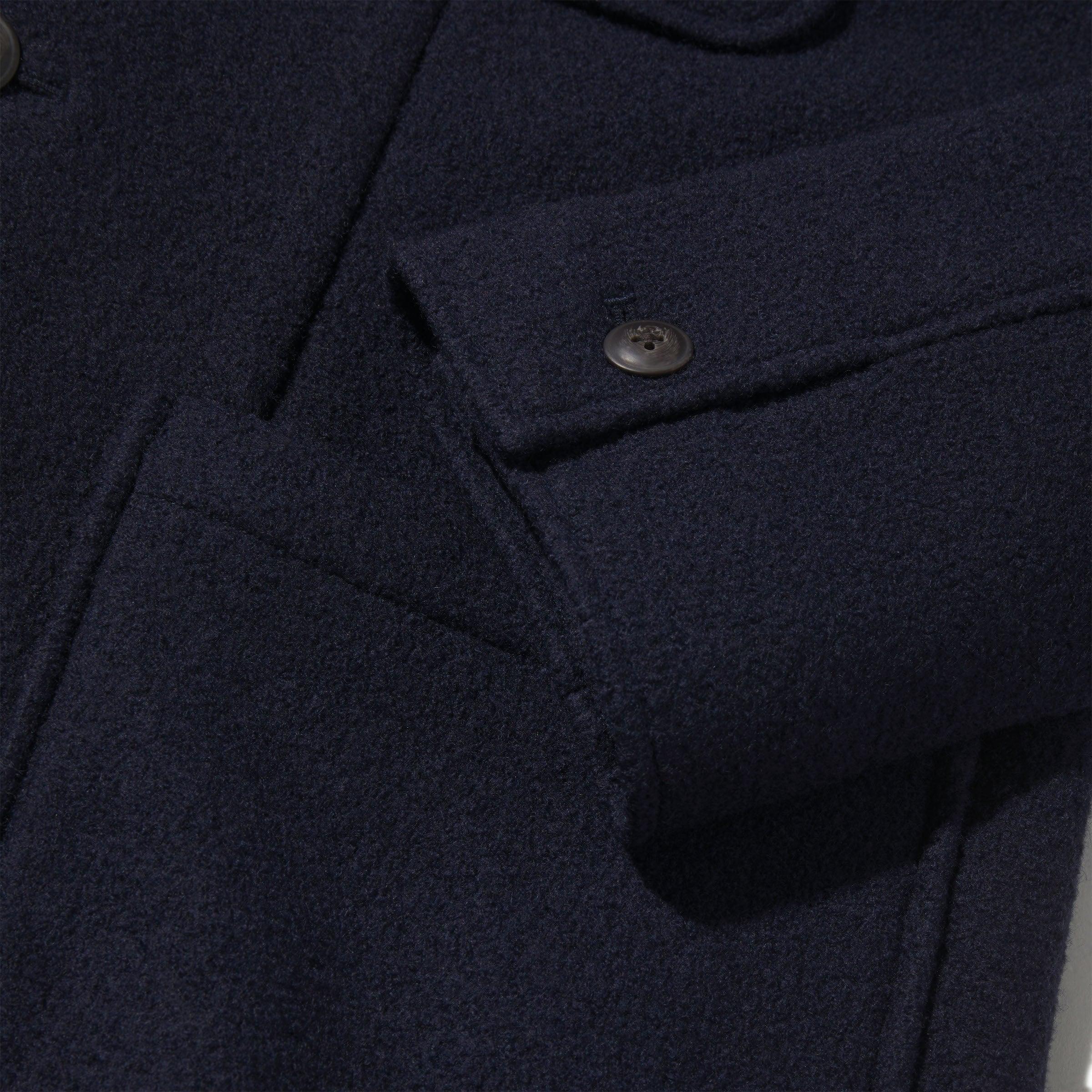 Burnham Knitted Wool Blazer - Navy Product Image