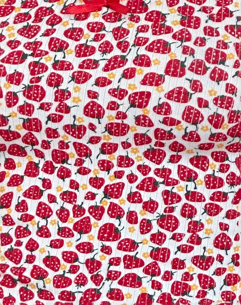 Grodi Fitted Top in Strawberry 2023 Print Female Product Image