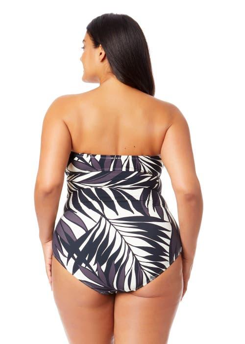 Anne Cole Plus Women's Plus Palm Chic Twist Front Shirred One Piece Swimsuit at Nordstrom, Size 20W Product Image