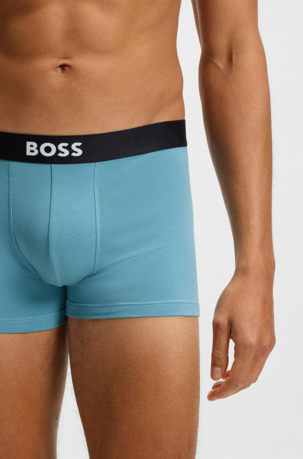 Three-pack of stretch-cotton trunks with logo waistbands Product Image