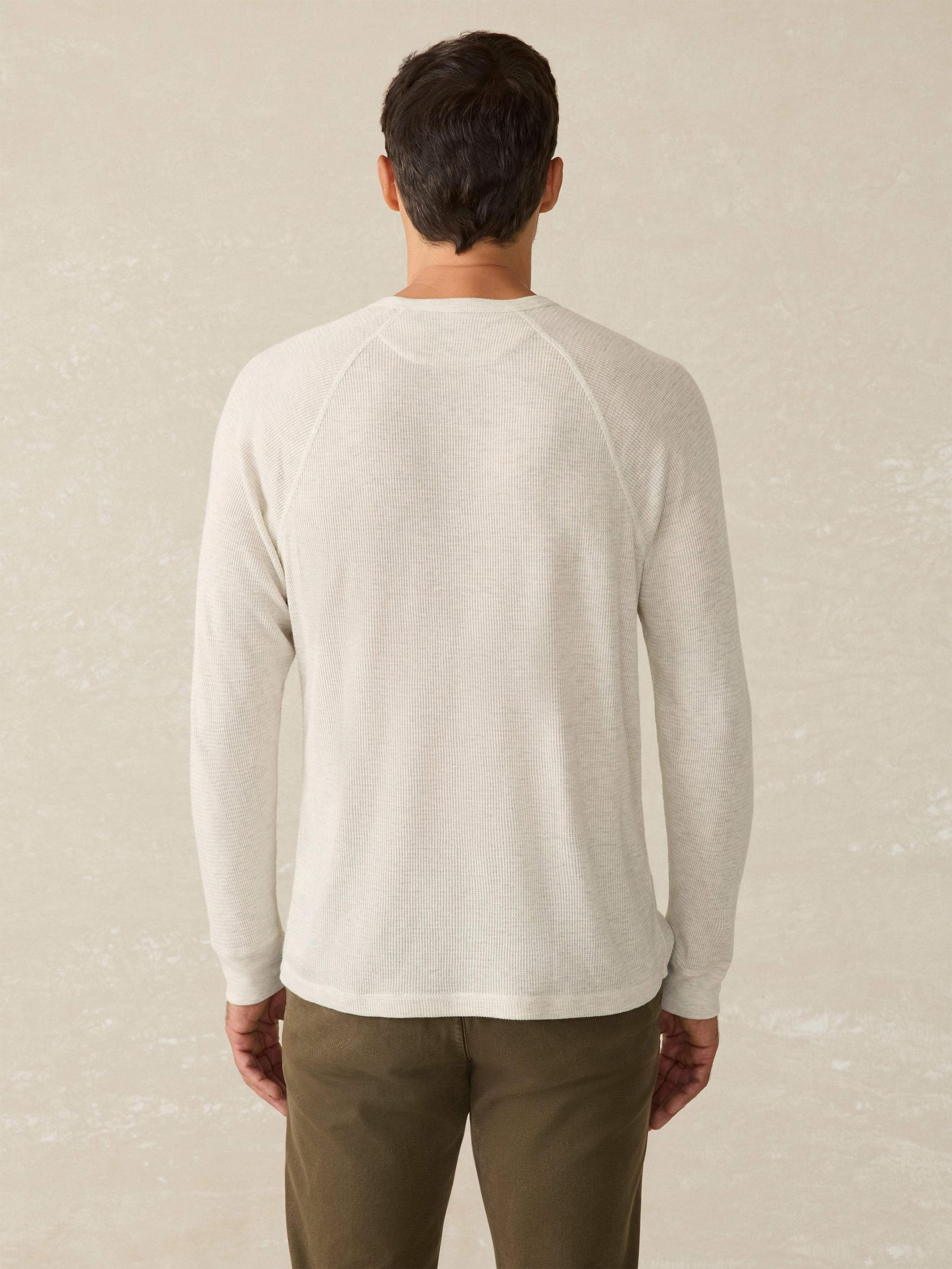 Long-Sleeve Cloud Waffle Crew - Ivory Heather Male Product Image