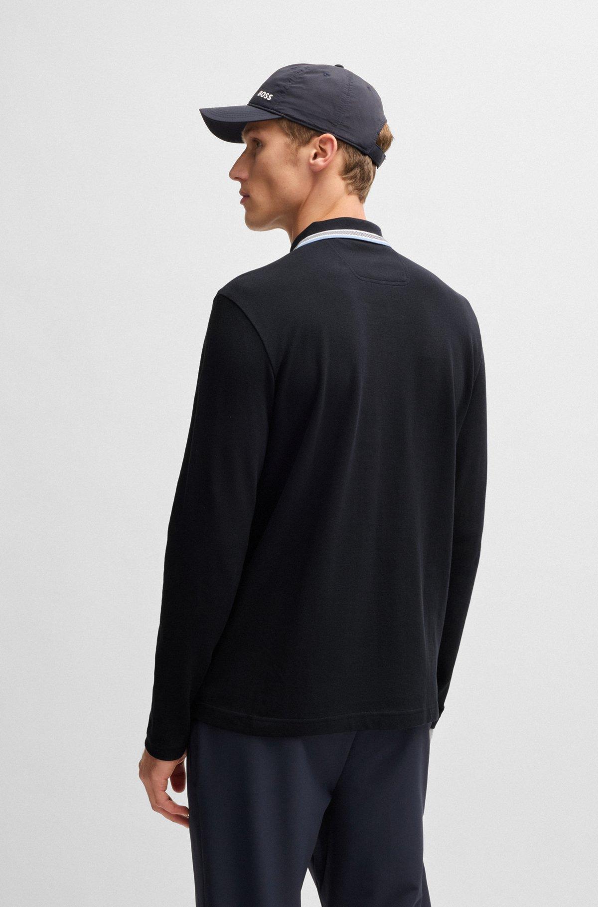 Long-sleeved polo shirt in cotton piqué Product Image