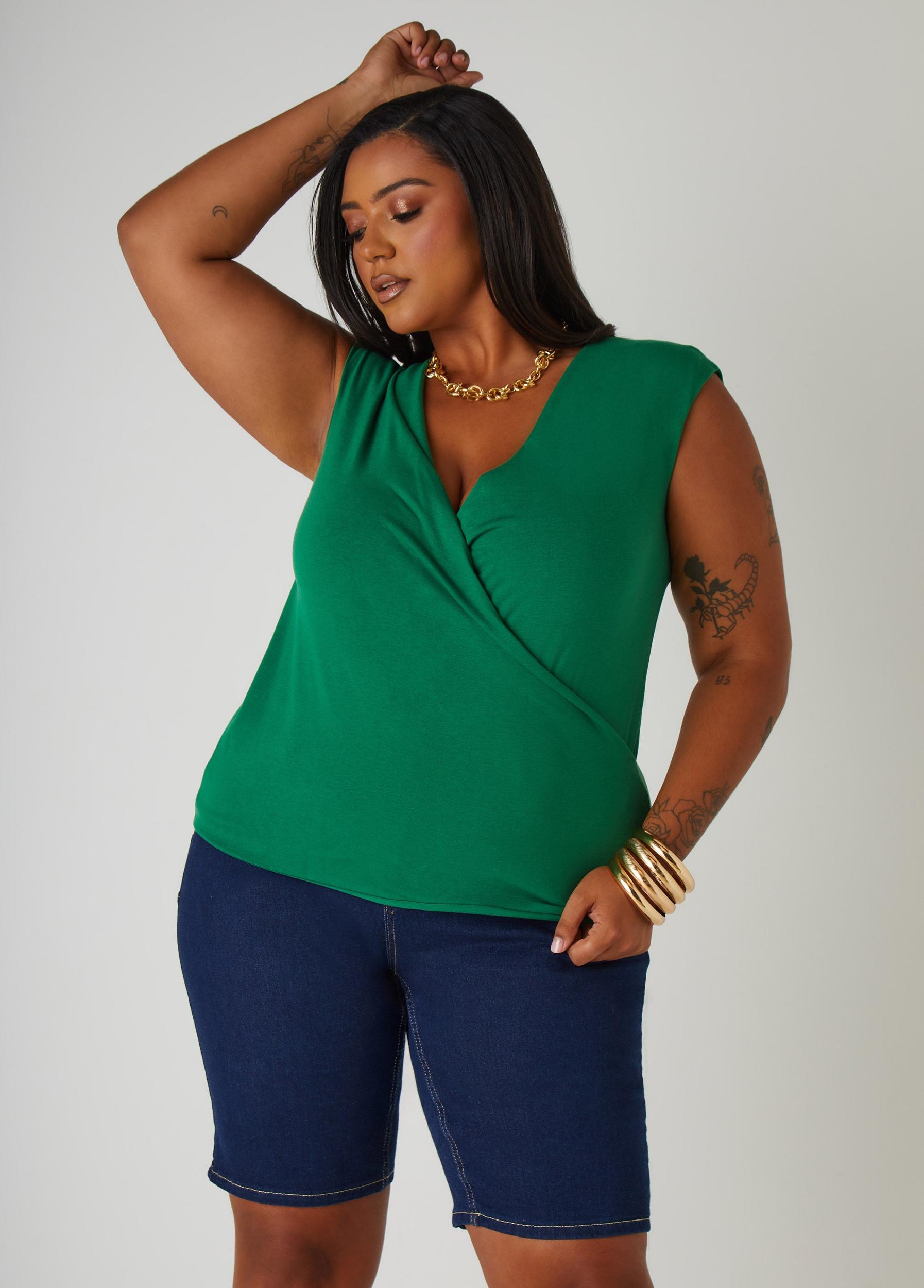 Faux Wrap Jersey Top Product Image