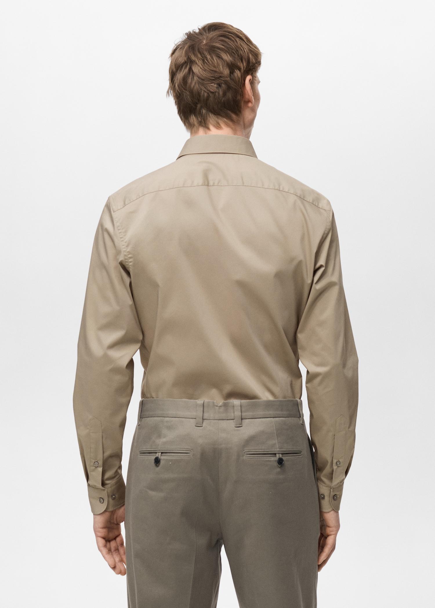 Regular-fit stretch cotton shirt - Men | MANGO USA Product Image