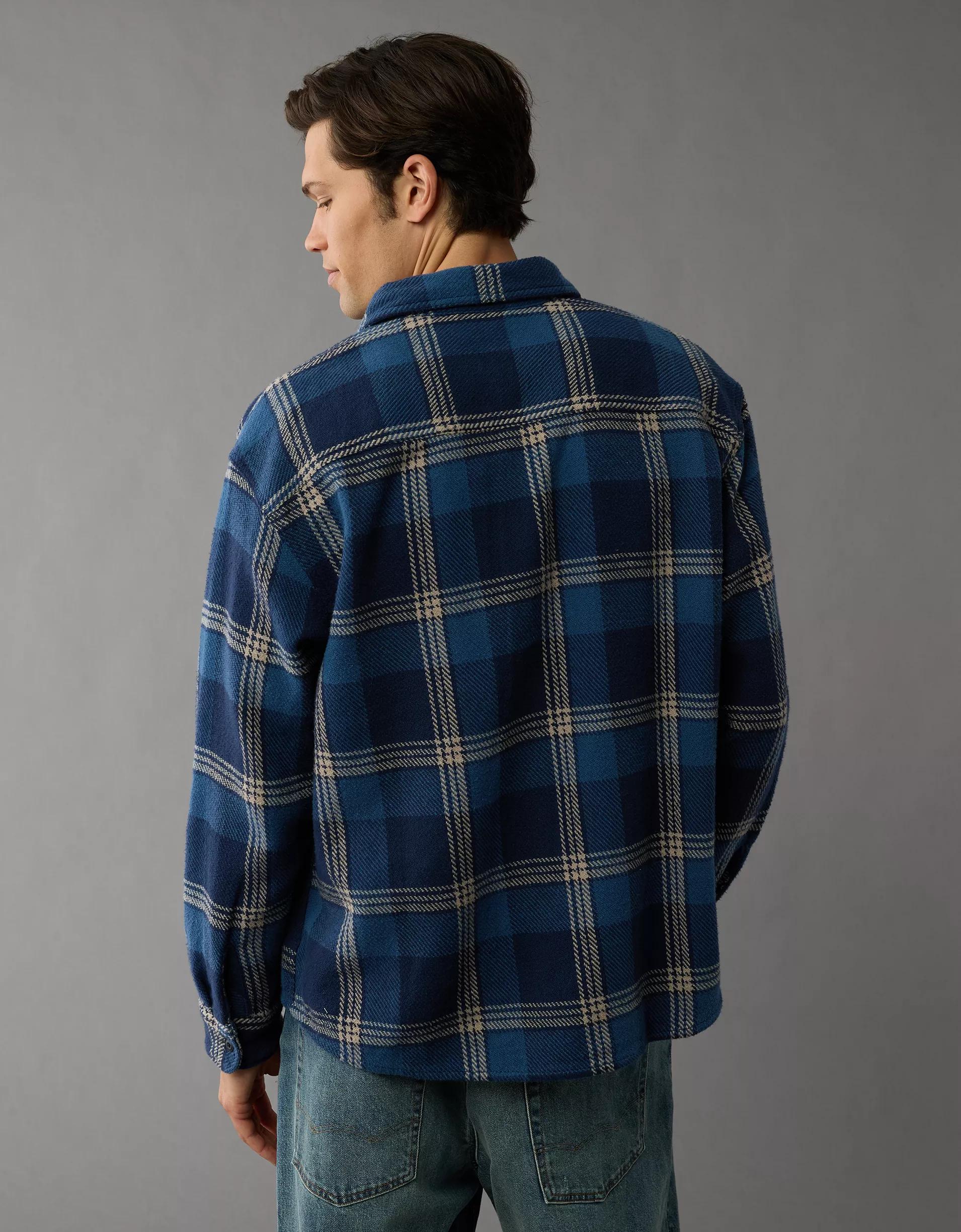 AE Textured Flannel Shirt Product Image