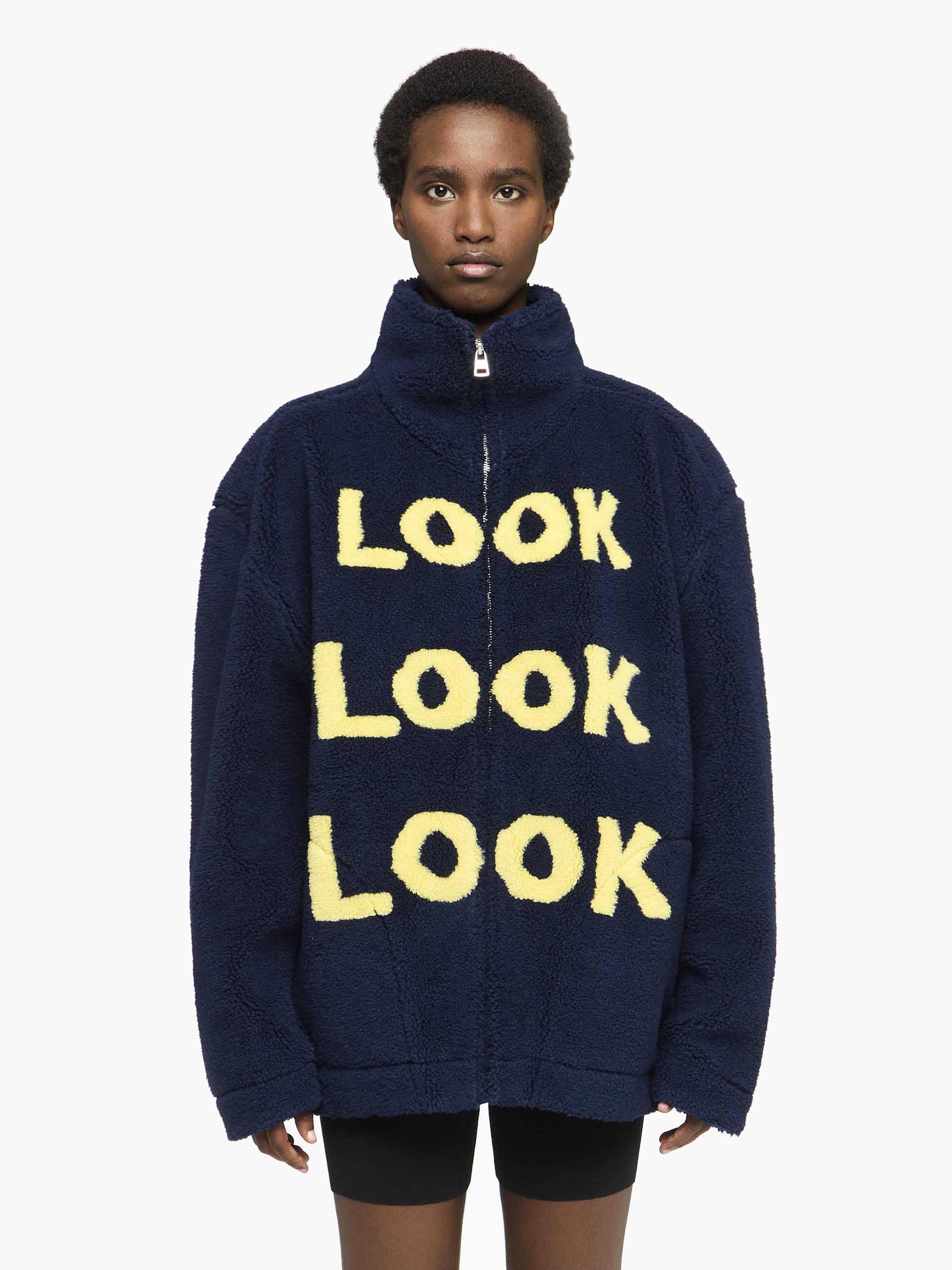"LOOK LOOK LOOK" ZIP FRONT JACKET Product Image