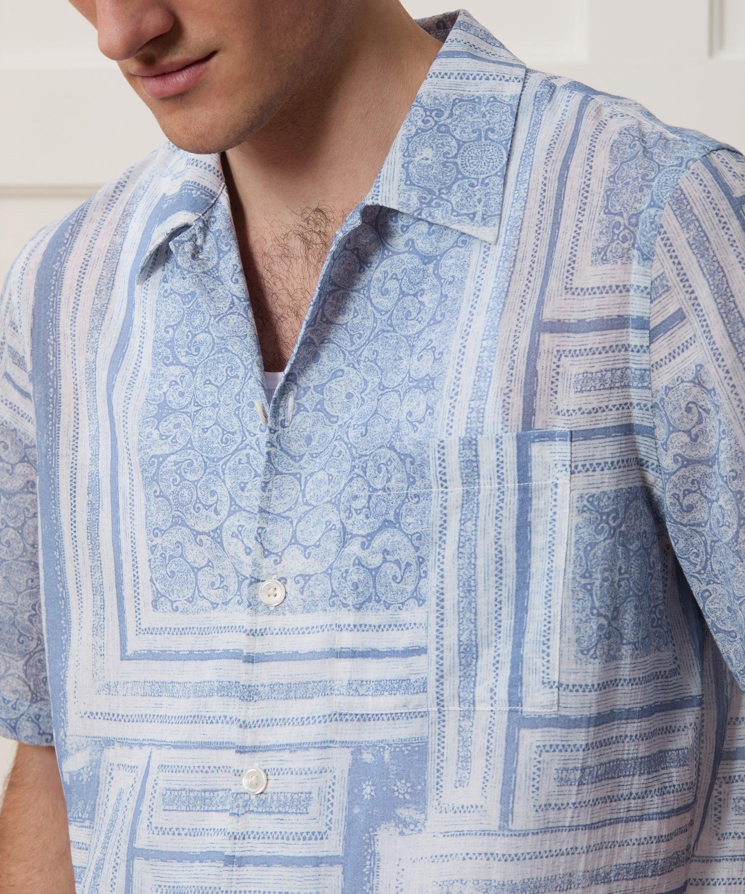 Relaxed Cotton Camp Collar Shirt Product Image