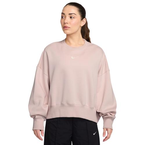 Nike Womens Nike NSW Style Fleece Crew OOS - Womens Sail/Celestine Blue Product Image