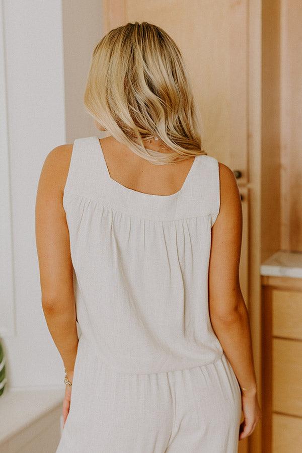 Beach Villa Linen-Blend Top Product Image