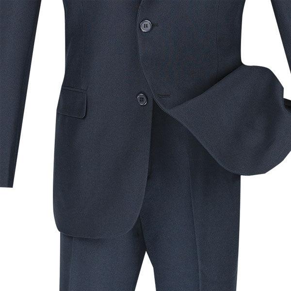 (42L, 44R, 52L, 52R) Navy Slim Fit Men's 2 Piece Business Suit 2 Button Male Product Image