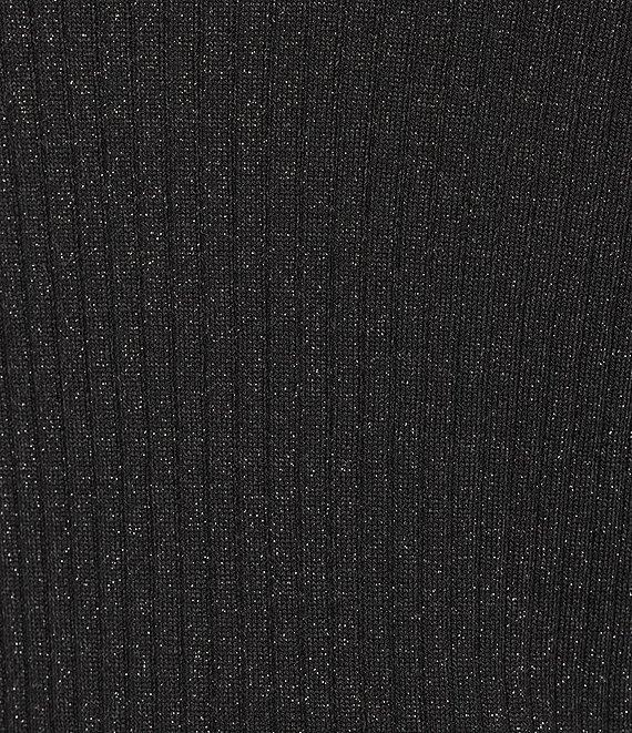 J.McLaughlin Maeve Metallic Ribbed Knit Mock Neck Bracelet Sleeve Sweater Product Image