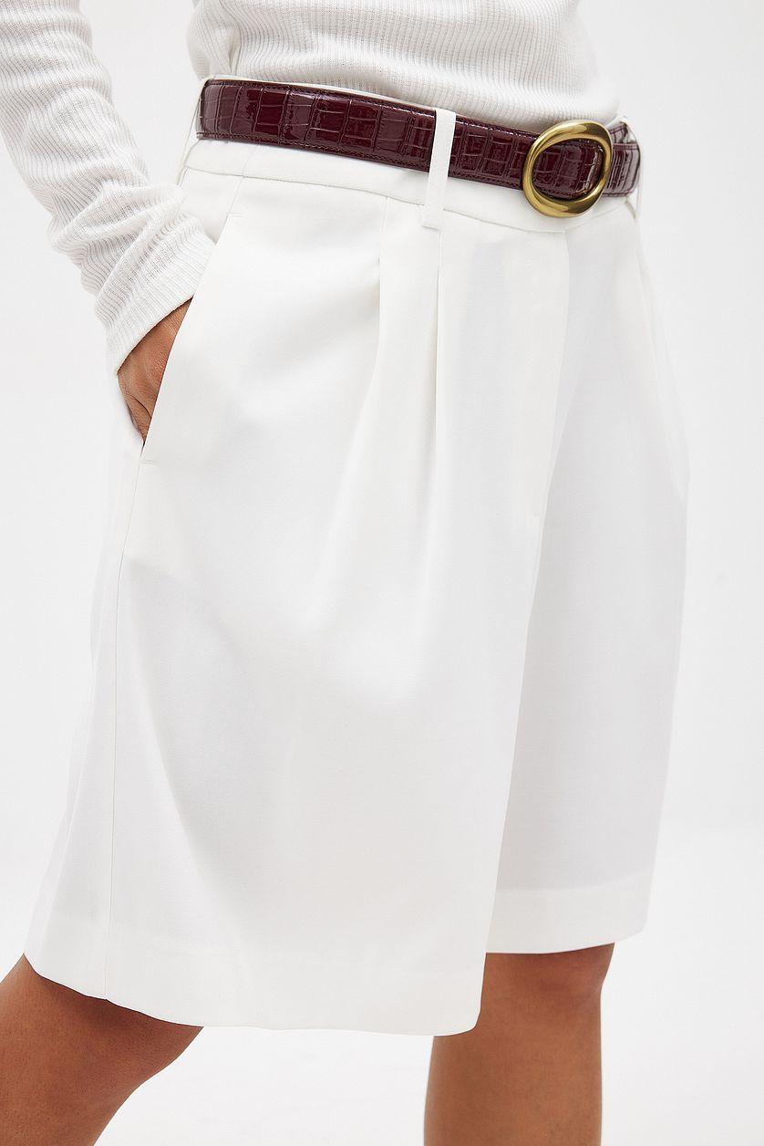 Wide Leg Mid Waist Shorts Product Image